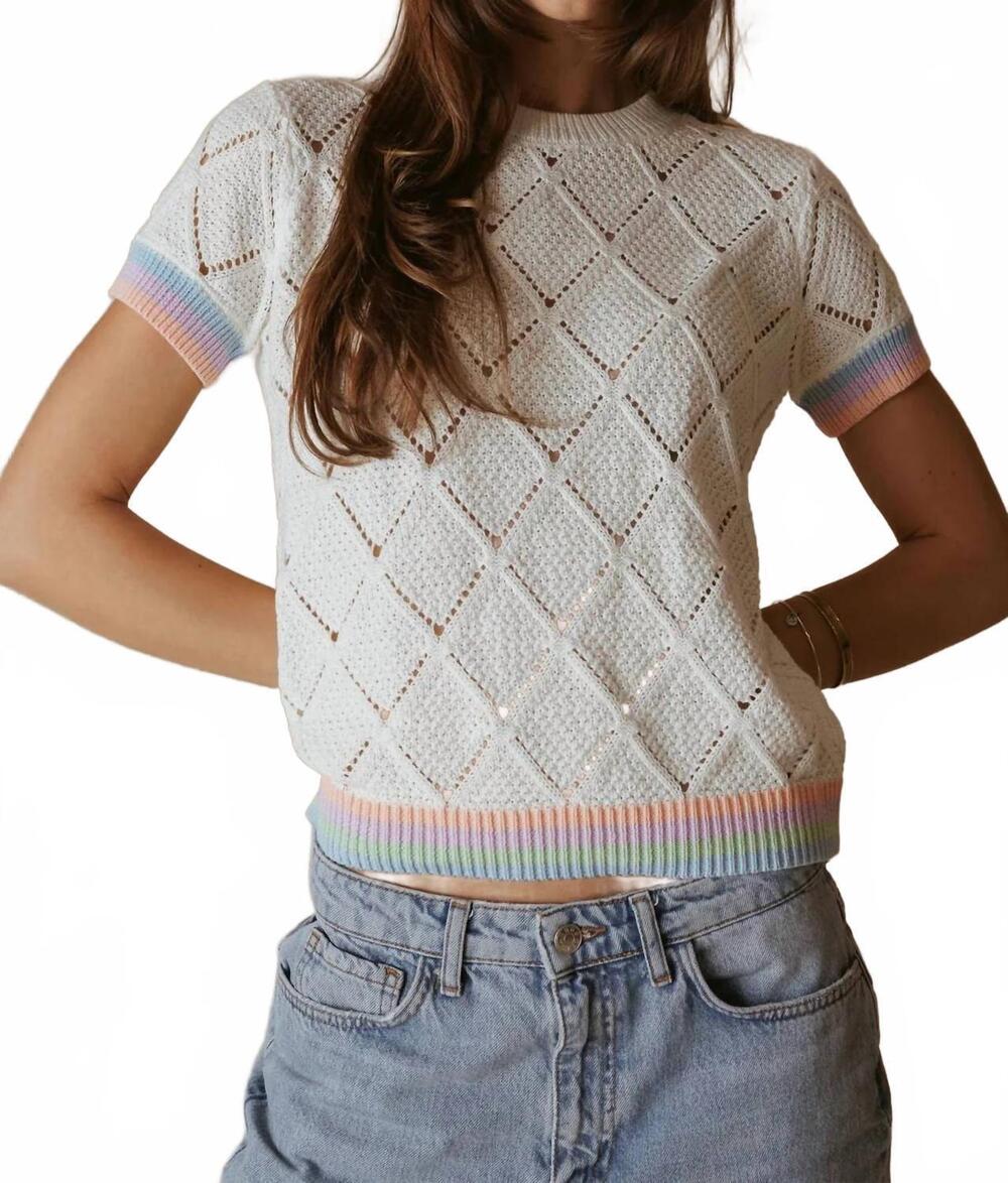 NEW 27 MILES MALIBU adriel short sleeve top in sherbet